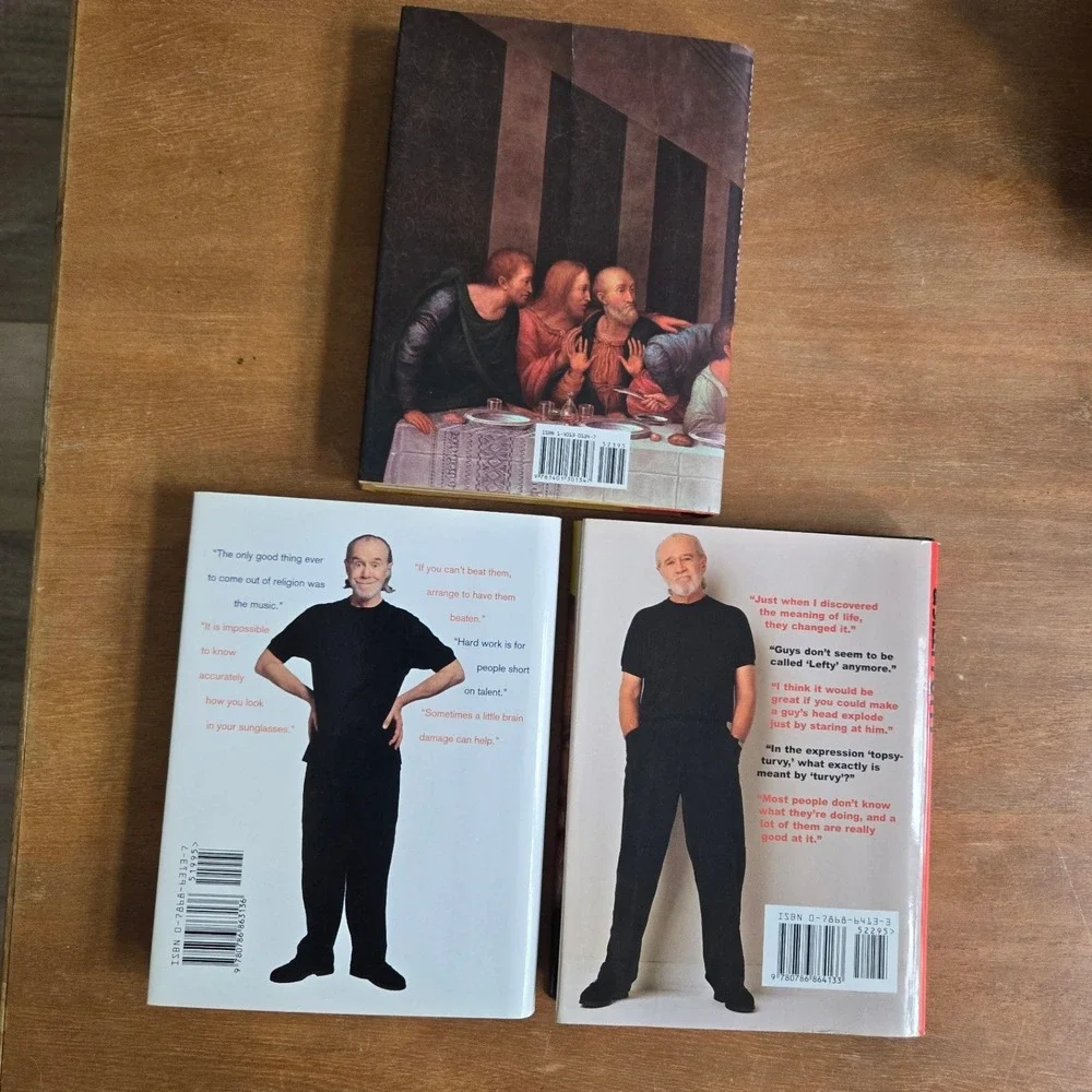 George Carlin Book Set 3 Hardcover Brain Droppings Napalm Pork Chops Good‎ Humor